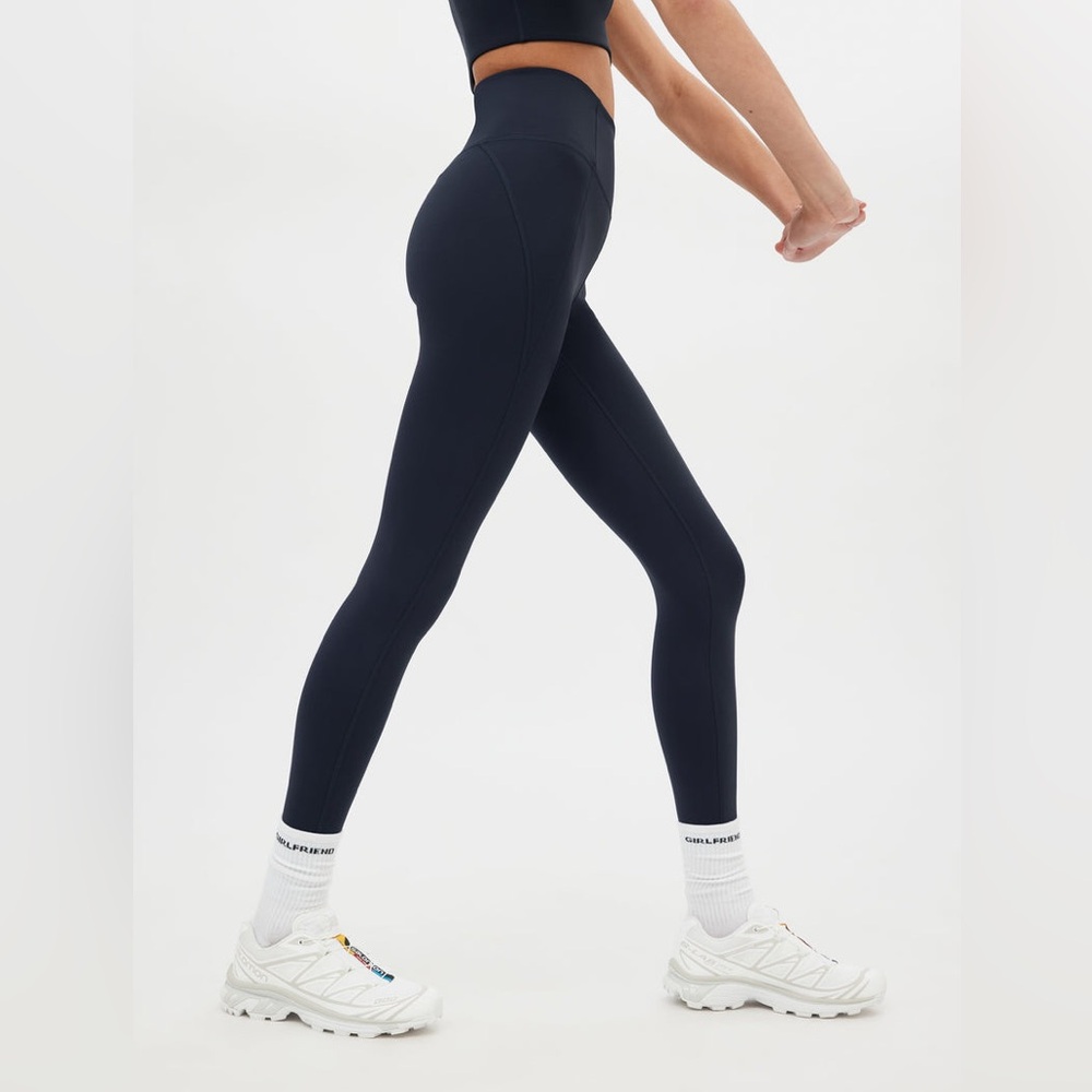 Girlfriend Collective Skyline Compressive High-Rise Navy Leggings - Women’s M